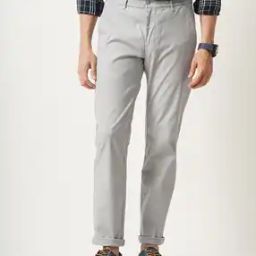 Men Slim Fit Low-Rise Flat-Front Trousers-image-1