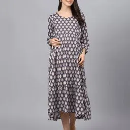 Leaf Print V-Neck A-Line Dress-image-86