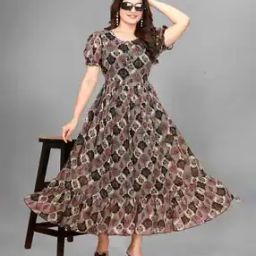 Women Floral Print Fit & Flare Dress-image-39