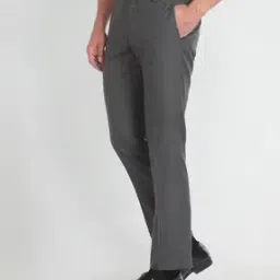 Men Regular Fit Flat-Front Trousers-image-34