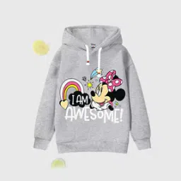kuchipoo Mickey Mouse Print Hoodie with Ribbed Hem-picture-31