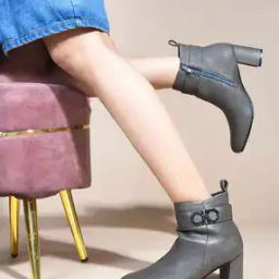 Women Ankle-Length Boots with Zip Closure-picture-50