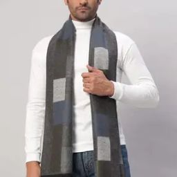 Men Geometric Pattern Reversible Wool Muffler-image-71
