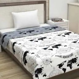 Ultra Soft Microfiber Polyester 120 GSM Abstract Print Single Reversible Comforter-9
