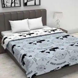Microfiber Polyester Reversible 120 GSM Geometric Print Double Bed AC Dohar Quilt Blanket-51