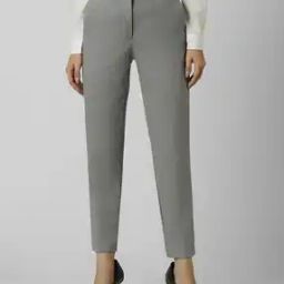 Women Textured Straight Fit Trousers-image-3
