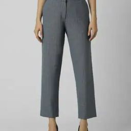 Women Checks Straight Fit Trousers-image-1