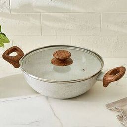 Aluminium Non Stick Kadhai with Lid -image-33