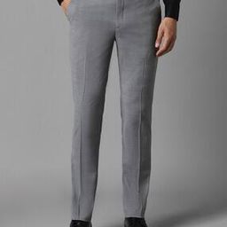 Men Checked Slim Fit Flat-Front Trousers-image-47