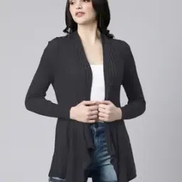 Women Front-Open Shrug with Full Sleeves-image-0