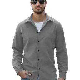 Men Regular Fit Shirt with Spread Collar-picture-7