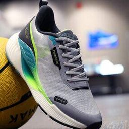 Men Colourblock Running Shoes with Lace-Fastening -image-1
