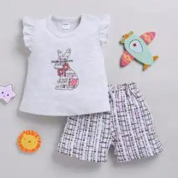 Infants Rabbit Embroidered Top & Shorts Set-image-97