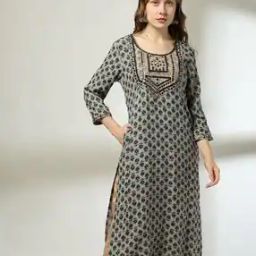 Women Floral Print Straight Kurta-image-52