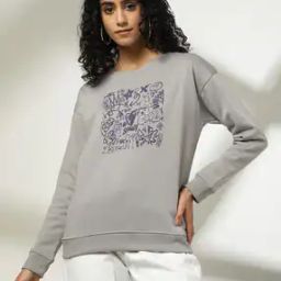 Women Graphic Print Regular Fit Round-Neck Sweatshirt-picture-13