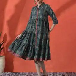 Women Floral Print A-Line Dress-image-76