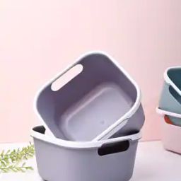 Market99 Grey Color Plastic Basket Pack Of 2-image-16