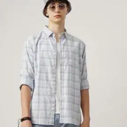Men Flannel Checked Slim Fit Shirt-image-49
