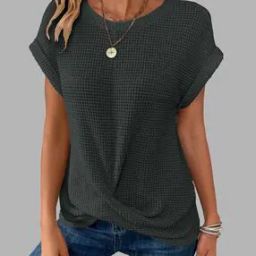 Women Regular Fit Top with Twisted Front-0