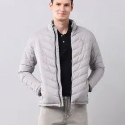 Men Regular Fit Zip-Front Winter Puffer Jacket-picture-5
