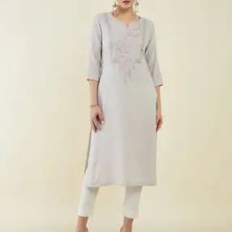Embroidered Straight Kurta-image-67