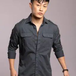 Men Slim Fit Shirt with Flap Pockets-image-51