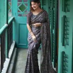 Women Tussar Silk Embroidery Saree With Blouse-image-12