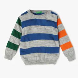 Boys Striped Crew-Neck Sweater-image-5