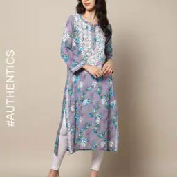 Women Hand Embroidered Lucknowi Chikankari Kurta-image-66