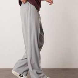 Pin Striped Smart Wide-Leg Pleated Trousers-image-20