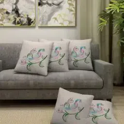Set of 5 Embroidered Cushion Covers 16" x 16"-picture-36