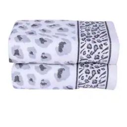 Set of 2 Leopard Print Hand Towels 23.5" x 15.7"-34