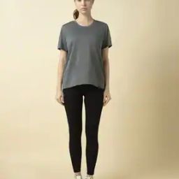 Women Heathered Relaxed Fit Round-Neck T-Shirt-image-53