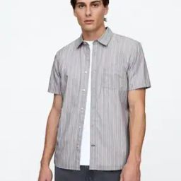 Men Striped Regular Fit Shirt with Patch Pocket-image-59