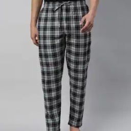 Men Checked Pyjamas with Drawstring Waist-11