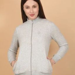 Women Regular Fit Front Open Sweatshirt-6