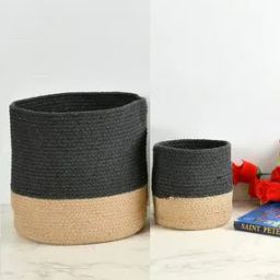 Set of 2 Braided Cotton Planter Baskets-image-56
