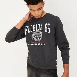Boys Typographic Print Crew-Neck Sweatshirt-image-1