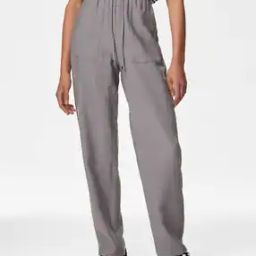 Lyocell Rich Tapered Ankle Grazer Trousers-image-22