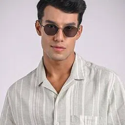 Unisex UV Protected Hexagonal Sunglasses -JJ S12472-image-79