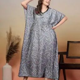 Women Printed Kaftan with Tie-Up-image-82