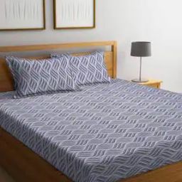 Leaf Print King Size Bedsheet with Pillow Covers-image-15