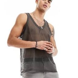 Relaxed Scoop-Neck Open Mesh Vest-picture-29