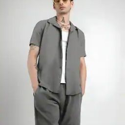 Men Spread-Collar Shirt & Shorts Co-Ord Set-picture-14
