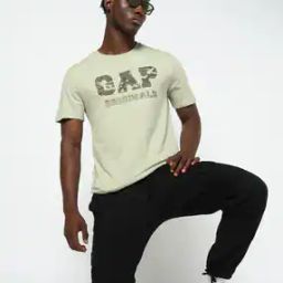Men Logo Print Slim Fit Crew-Neck T-Shirt-image-64