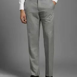 Men Slim Fit Flat-Front Trousers-image-96