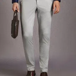louis philippe Men Slim Fit Flat-Front Trousers-picture-15