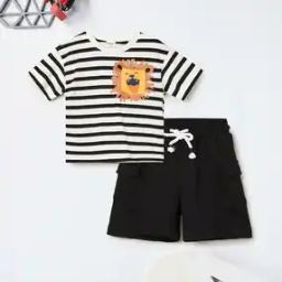 Boys Striped Shorts Set-image-76