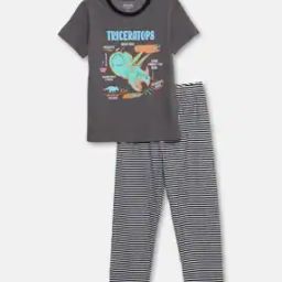 Boys Printed Crew-Neck T-Shirt with Pyjamas-picture-18