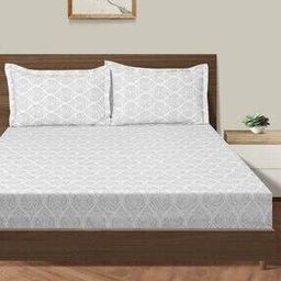 160 TC Printed Double Bedsheet with Pillow Covers-image-8